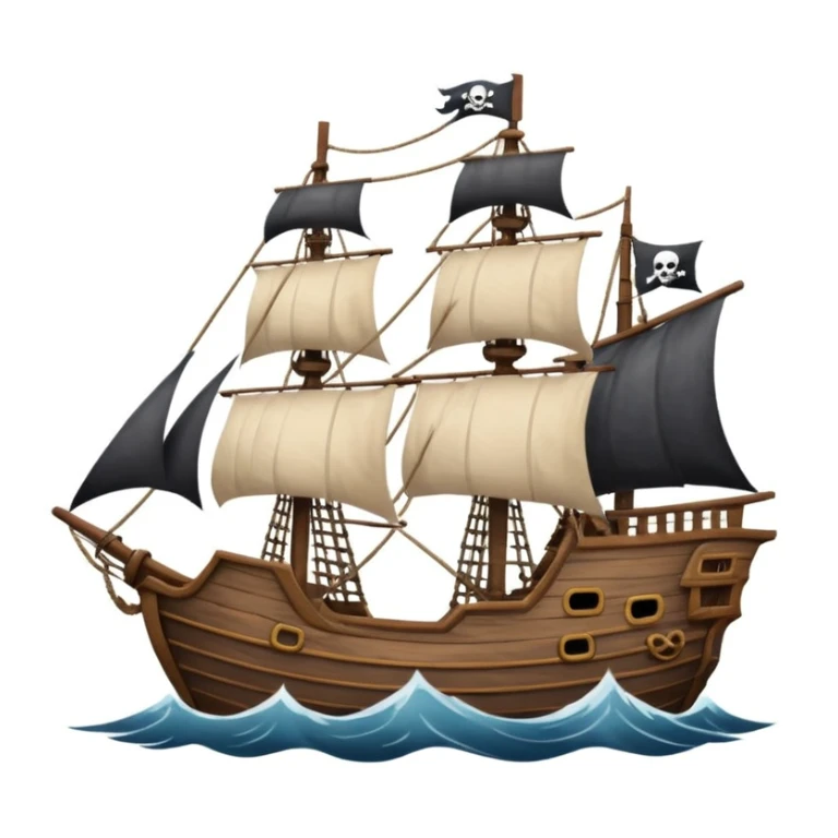 pirate sailing a ship in strome sea background sticker