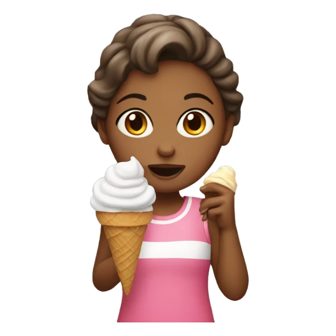 Girl eating ice cream sticker