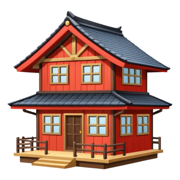 japan style wood house sticker