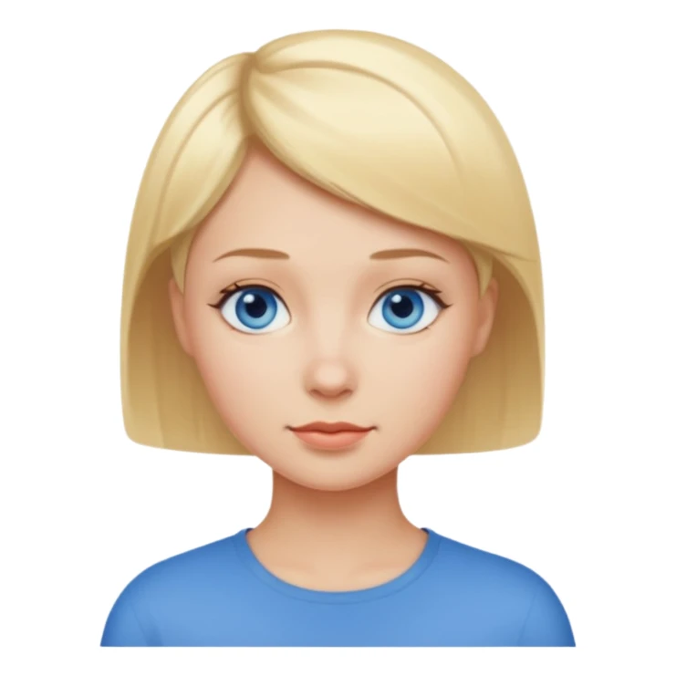 Mujer pelo rubio y muy corto ojos azules cara redonda sticker