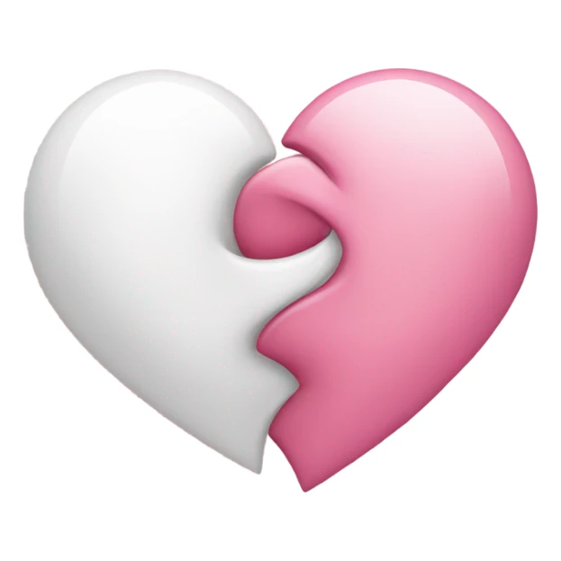 two hearts intertwined into one white and pink  sticker