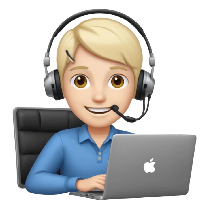 Laptop with Video Call on it, person in call sitting in an office sticker