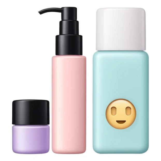 Productos de skincare aesthetic y maquillaje sticker