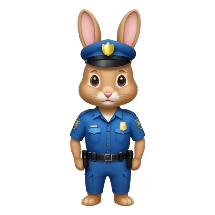 rabbit in police uniform sticker