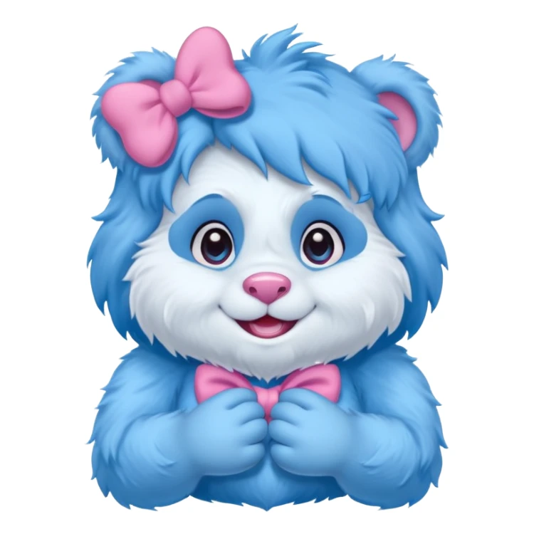 blue girl care bear yeti with bow sticker