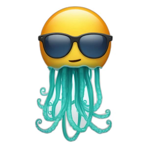 meduse qui chante avec des lunettes de soleil sticker