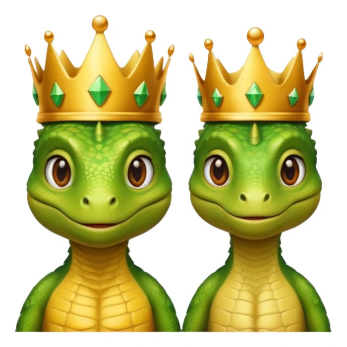 Female and male Lizard with crowns sticker