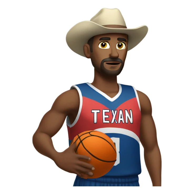 Texan man gun in wearing a basketball jersey sticker