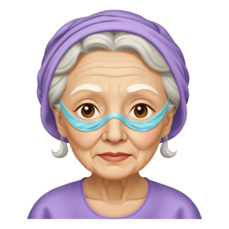 old lady  with beauty mask  sticker