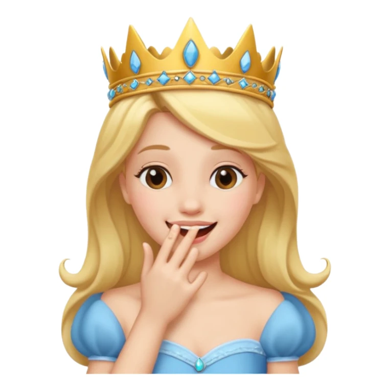 Princess giggle with hand over her mouth sticker