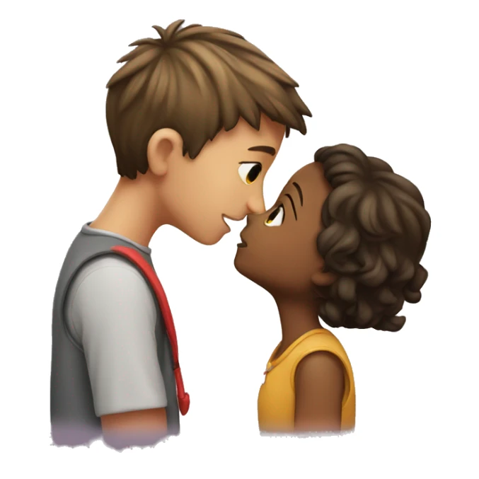 a boy kissing a girl sticker