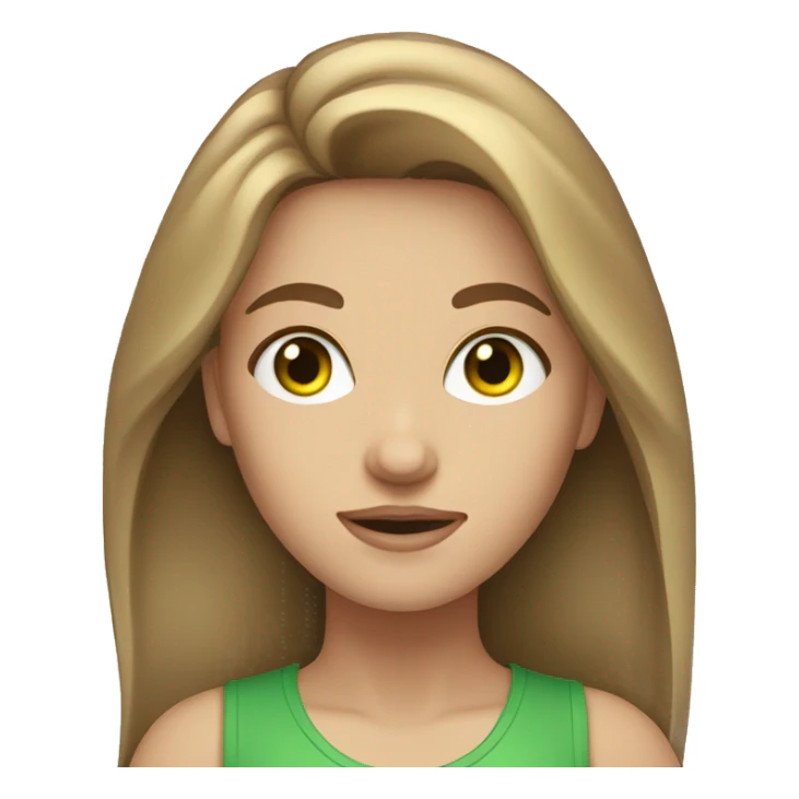 Light brown haired girl indoors green eyes  sticker