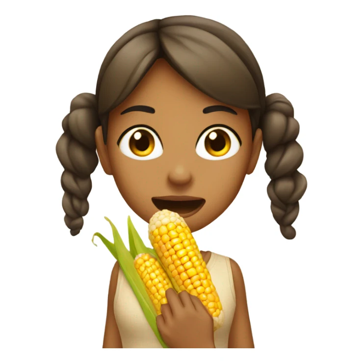 Tan girl with corn in mouth  sticker