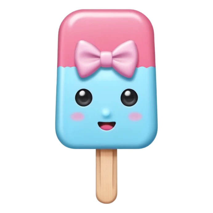 monochrome popsicle with eyes and head bow sticker