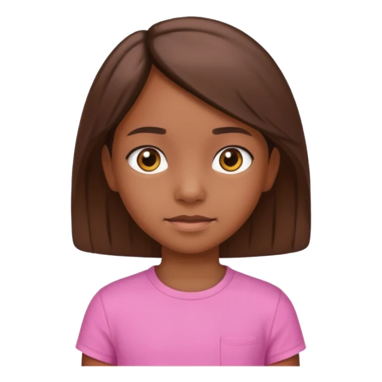 9 year old brown skinned girl wearing pink shirt sticker
