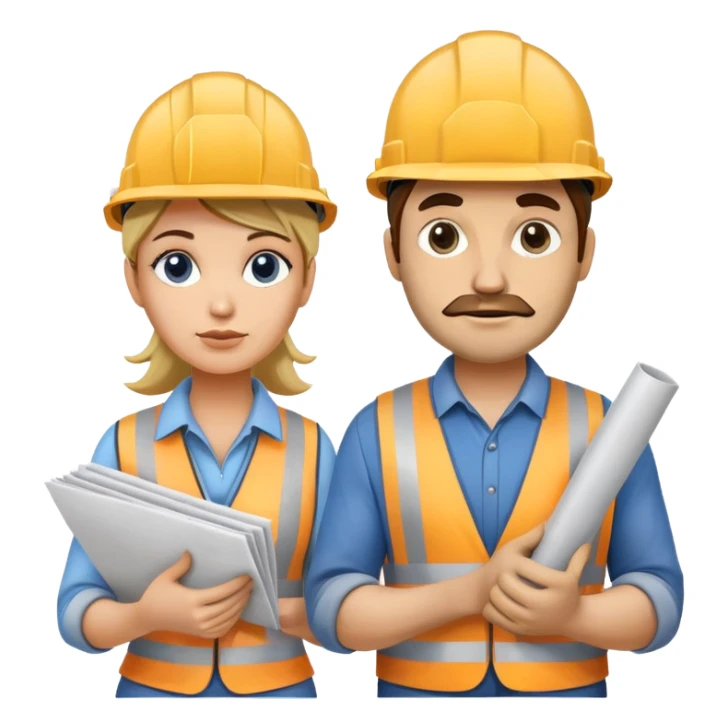 Woman and man builders sticker