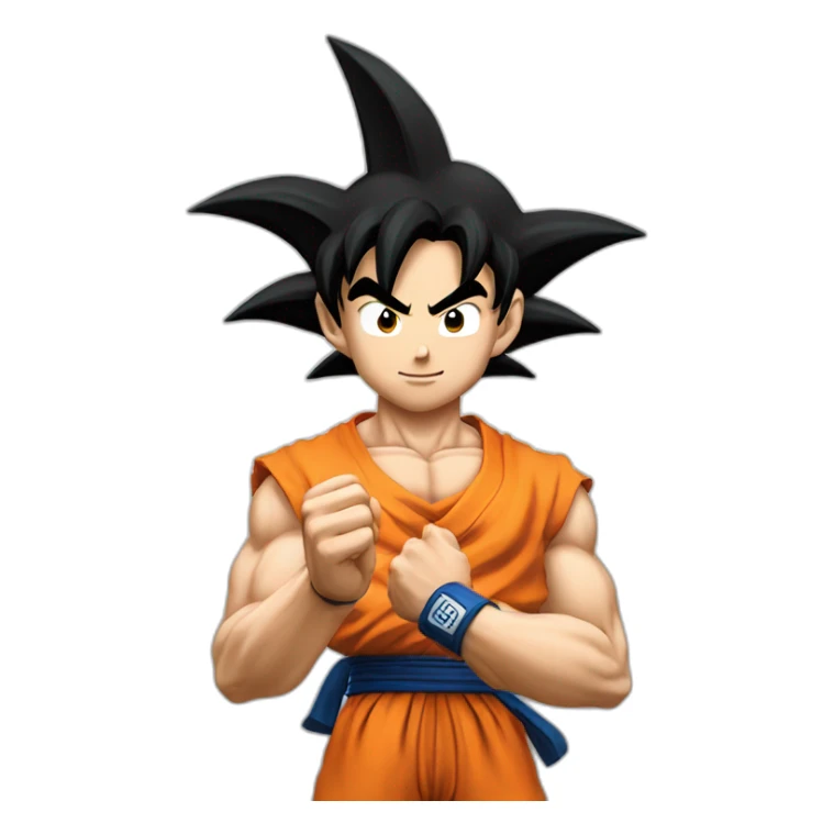 Goku avec de l'argent dans les mains sticker