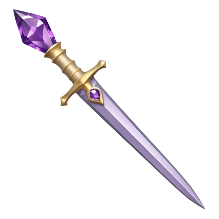 beige dagger with purple diamond on white handle sticker