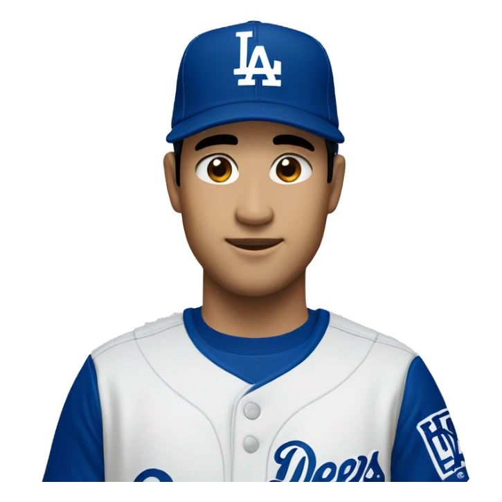 30 year old Japanese man with Dodgers cap sticker