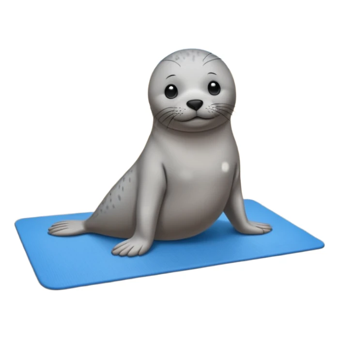 Seal on a yoga mat on the beach sticker