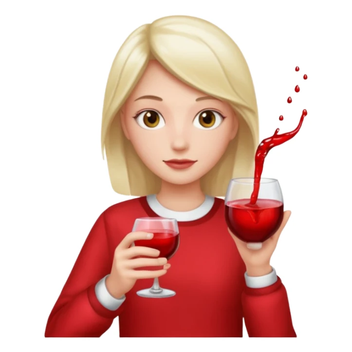 red clothed person with glass sticker