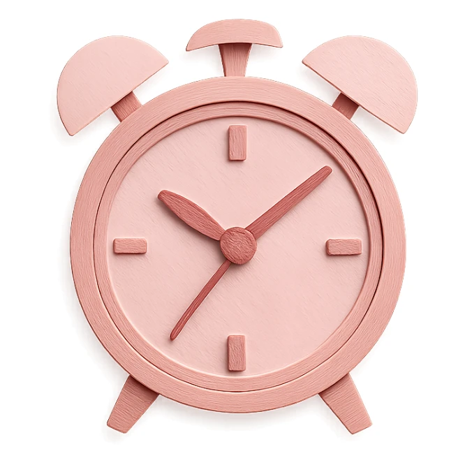 aesthetic pink clock with layered paper look and soft pinks in paper craft style sticker