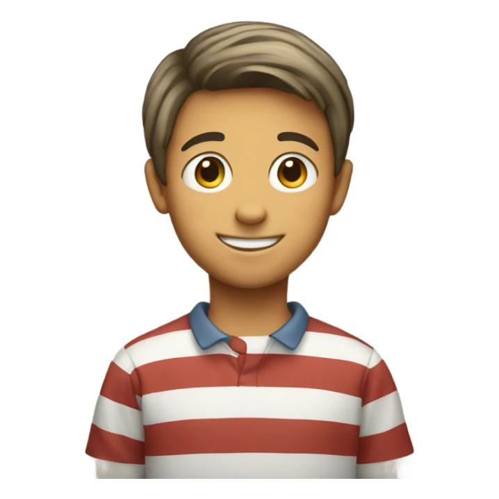 smiling boy in striped shirt sticker