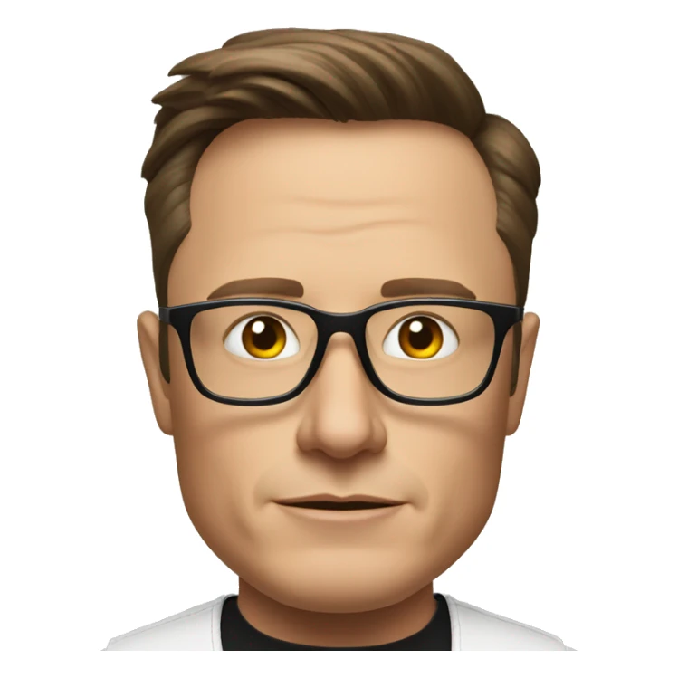 a emoji of elon musk in black glasses sticker