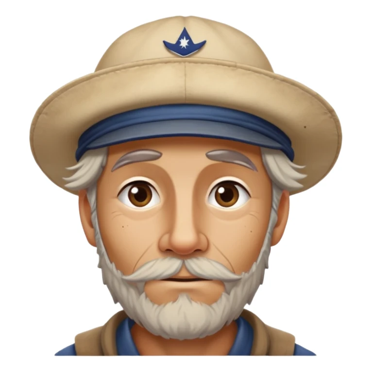 Homeless Australian outback sailor wearing Disney hat sticker