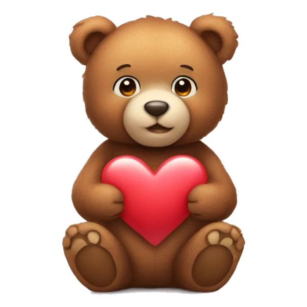 Teddy bear with a heart in his hands sticker