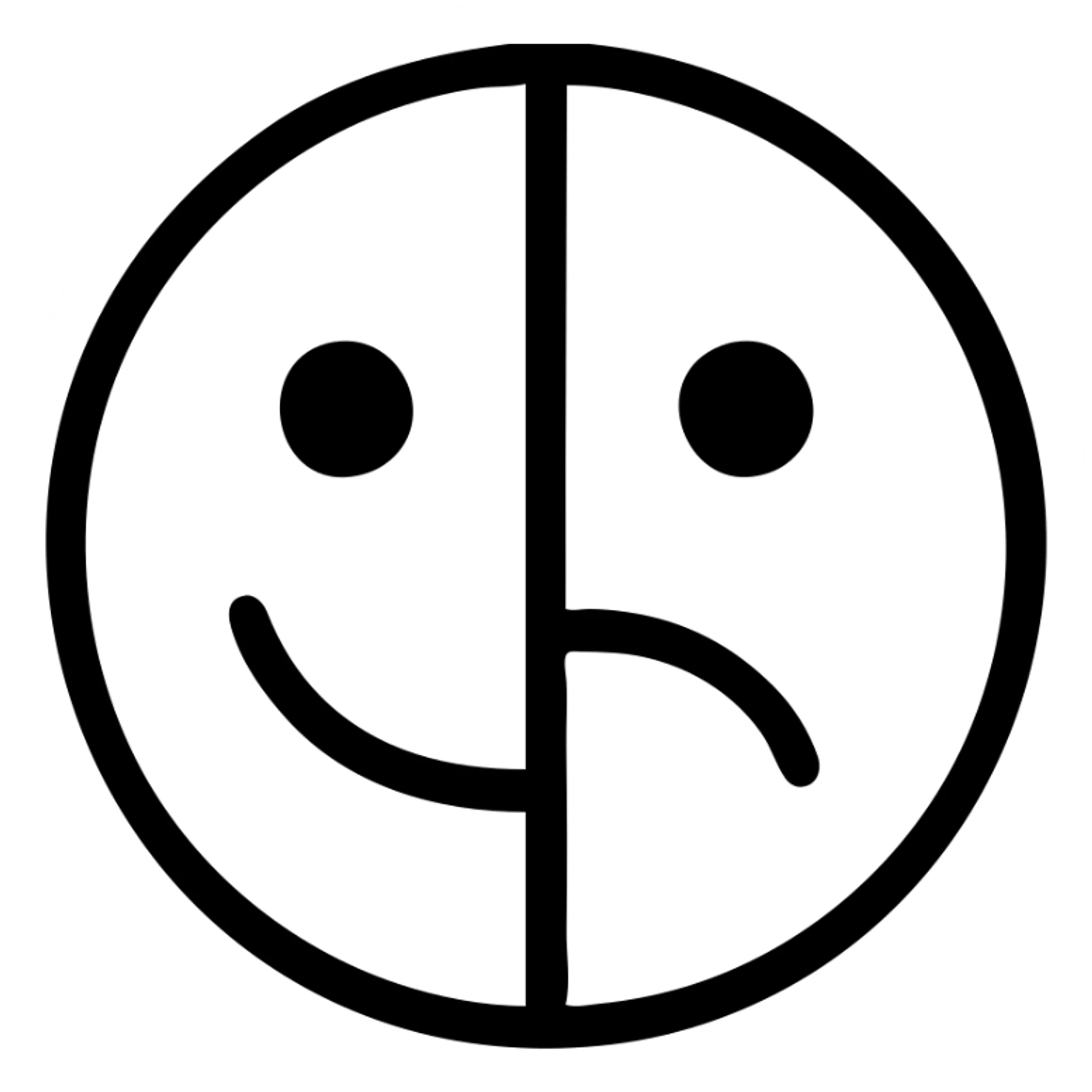 double face emoji with dark background minimal sticker