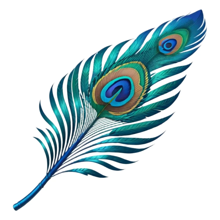 Peacock feather 3d sticker