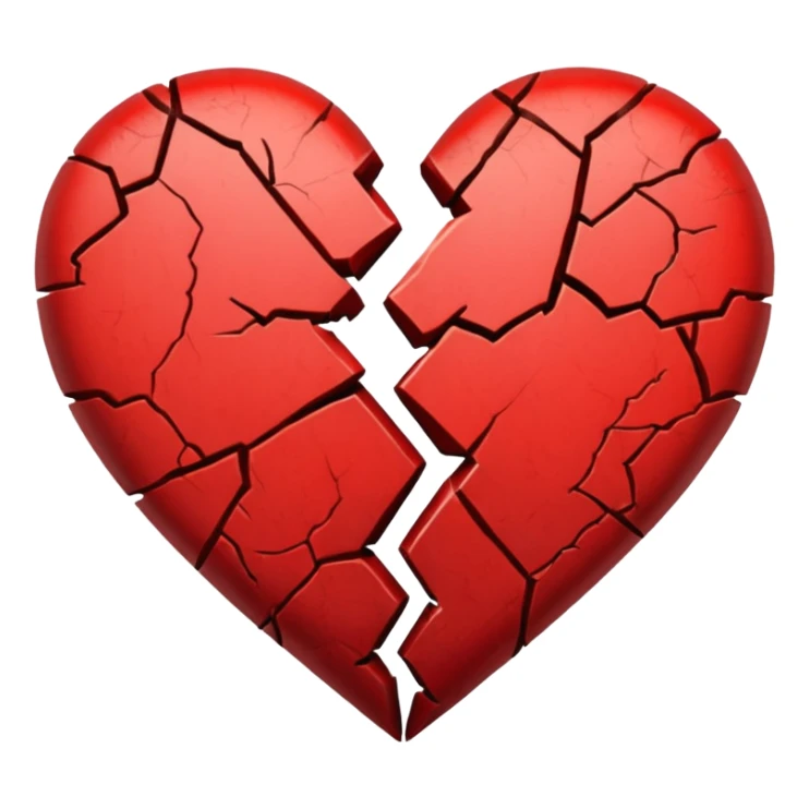 broken heart with a crack in the middle sticker