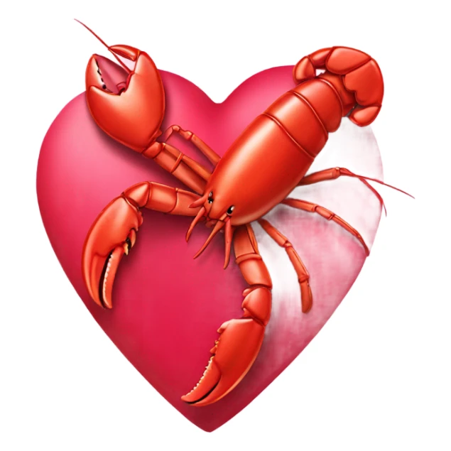 valentine heart card with lobster sticker