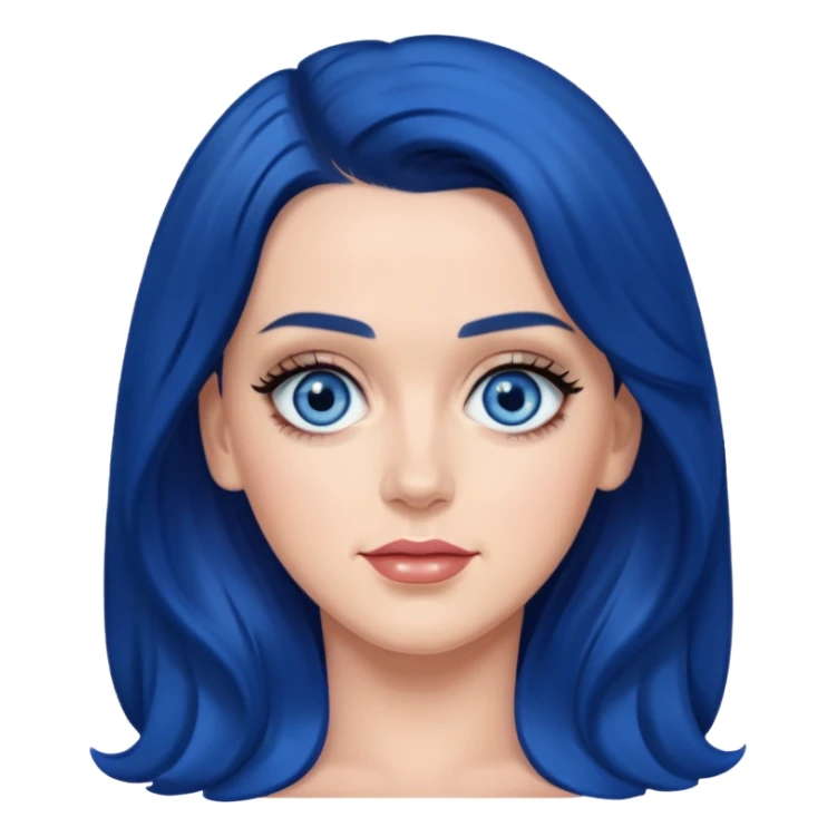 Katy Perry with blue eyes, dark blue long hair sticker