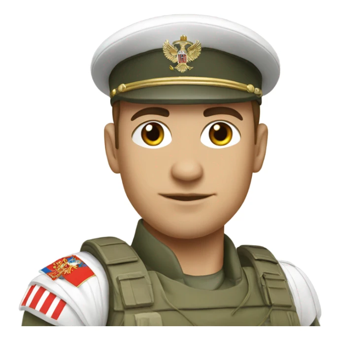 super realistic white soldier with russian flag sticker