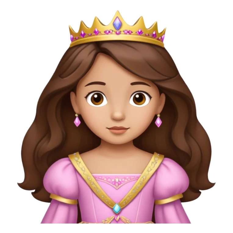 hispanic child prinses brown hair sticker
