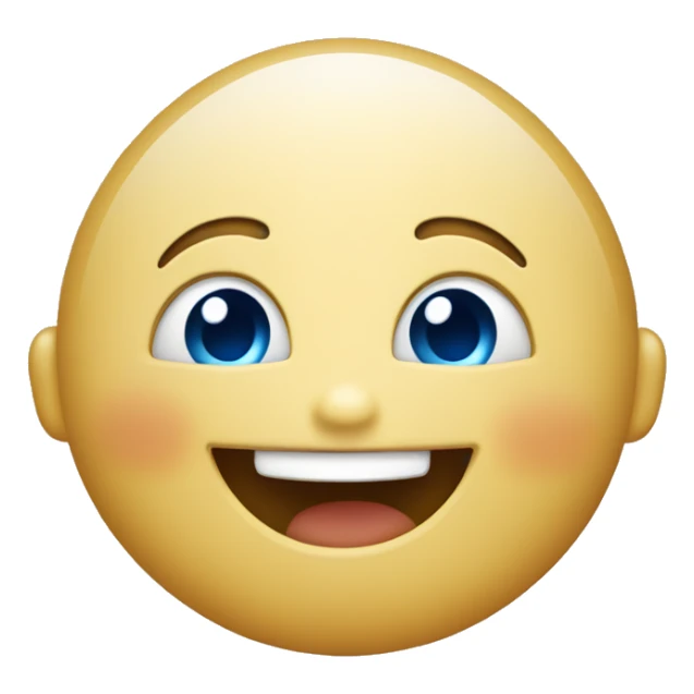 cute smiling emojii with blue eyes and a happy closed mouth sticker