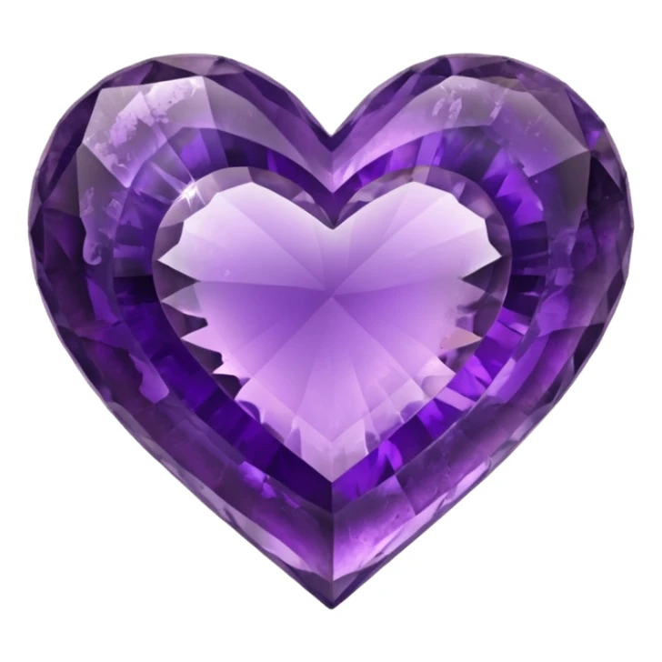 Slightly mossy heart shaped natural amethyst  sticker