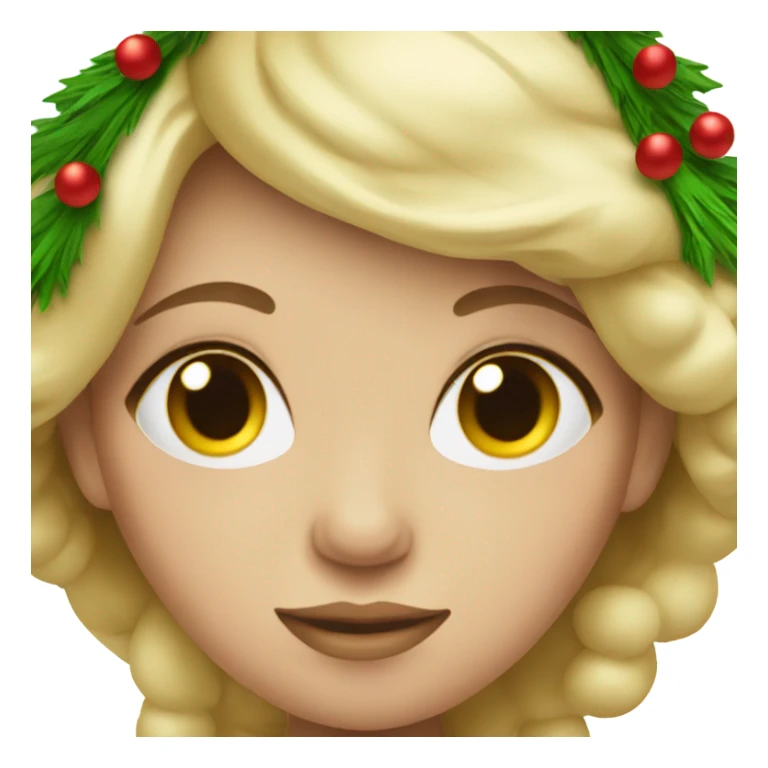 blonde pregnant woman at the Christmas tree sticker