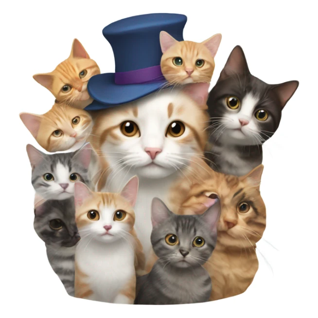Hat of cats sticker