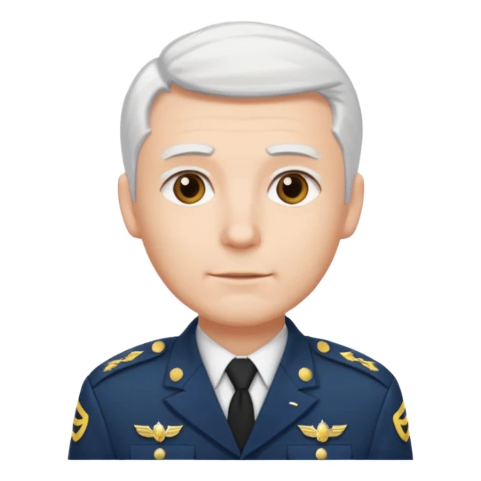 male soldier white hair style sticker