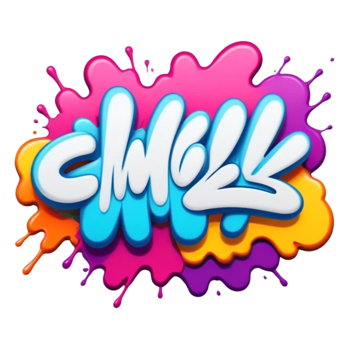 Graffiti art, spray paint style, vibrant colors, bold lines, street art elements, abstract shapes, minimalistic, on a white background, no extra details. sticker