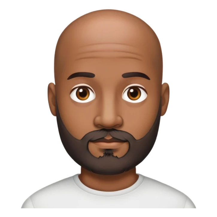 Brown skin guy with bald head and thick salt and pepper beard  sticker