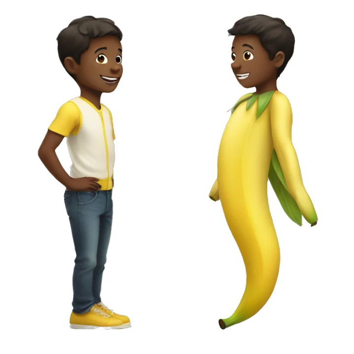 Boy in banana costume sticker