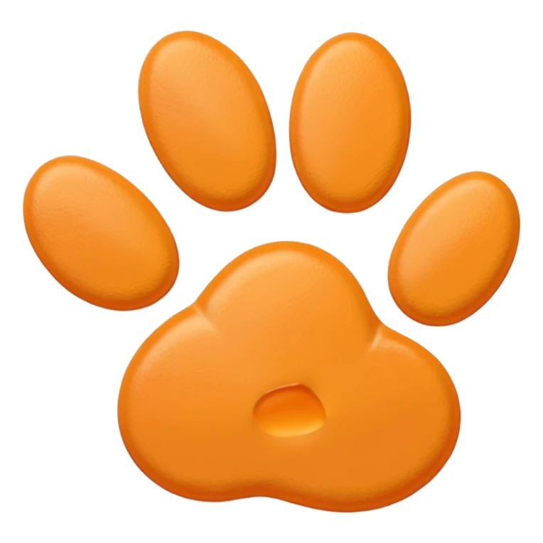 a very light pale pastel yellowy orange pawprint sticker