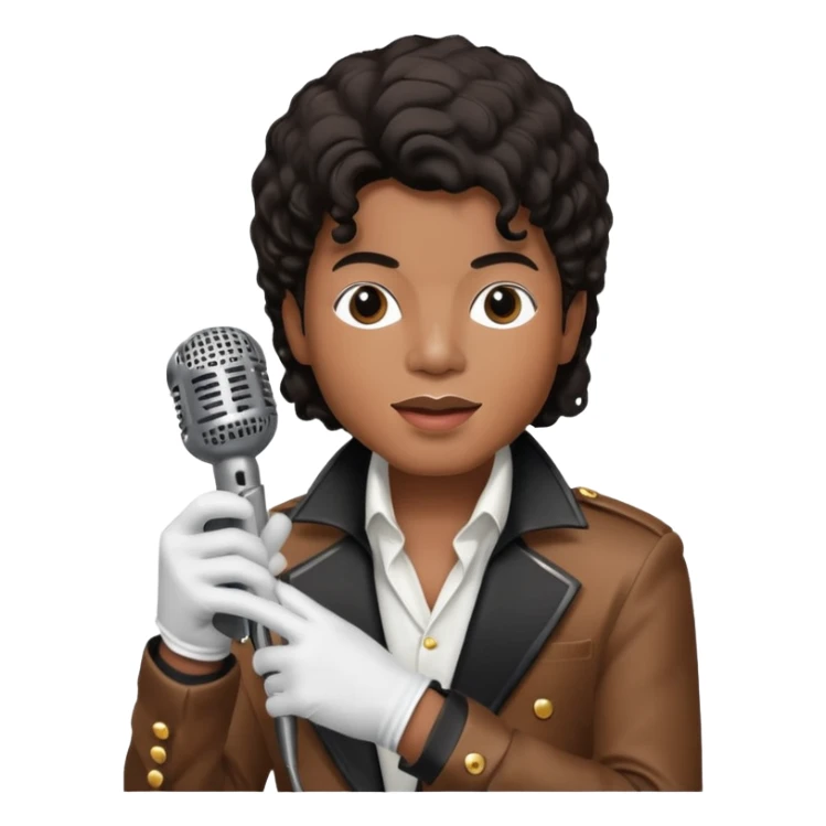 michael jackson is singing with mirco and glove sticker