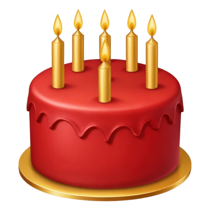 red cake with golden details and sparkles sticker