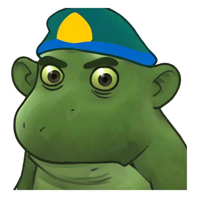 ape with blank face wide eyes sticker