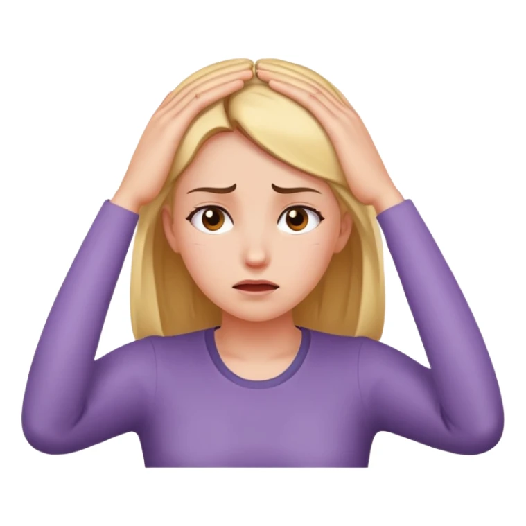 headache hands on top of a girls head  sticker